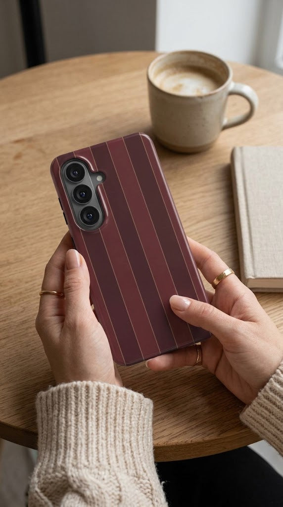 Boardroom | Burgundy Pinstripe Magnetic Samsung Galaxy Case