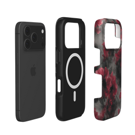 Crimson Eclipse | Dark Red Floral Gothic MagSafe iPhone Case