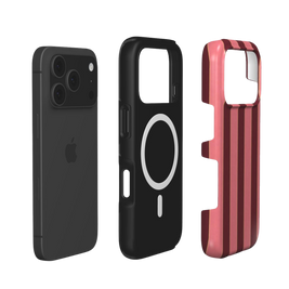 Rouge Salon | Burgundy & Rose Stripe MagSafe iPhone Case