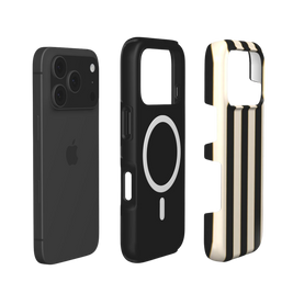 Dress Code | Black & Cream Gold Stripe MagSafe iPhone Case