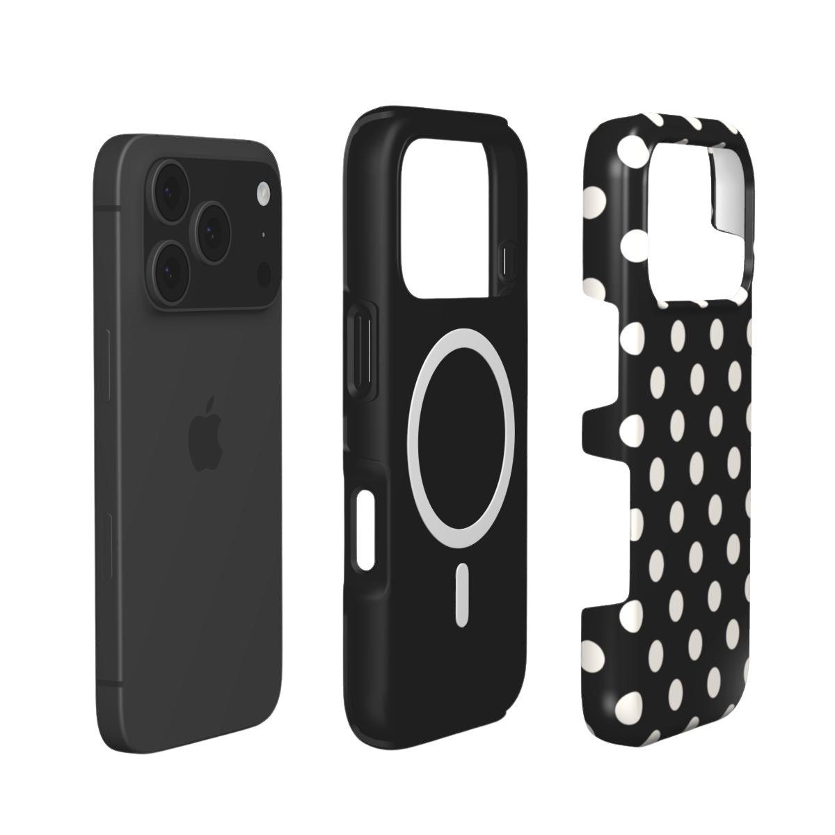Ballroom | Black Cream Polka Dot MagSafe iPhone Case