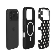 Ballroom | Black Cream Polka Dot MagSafe iPhone Case