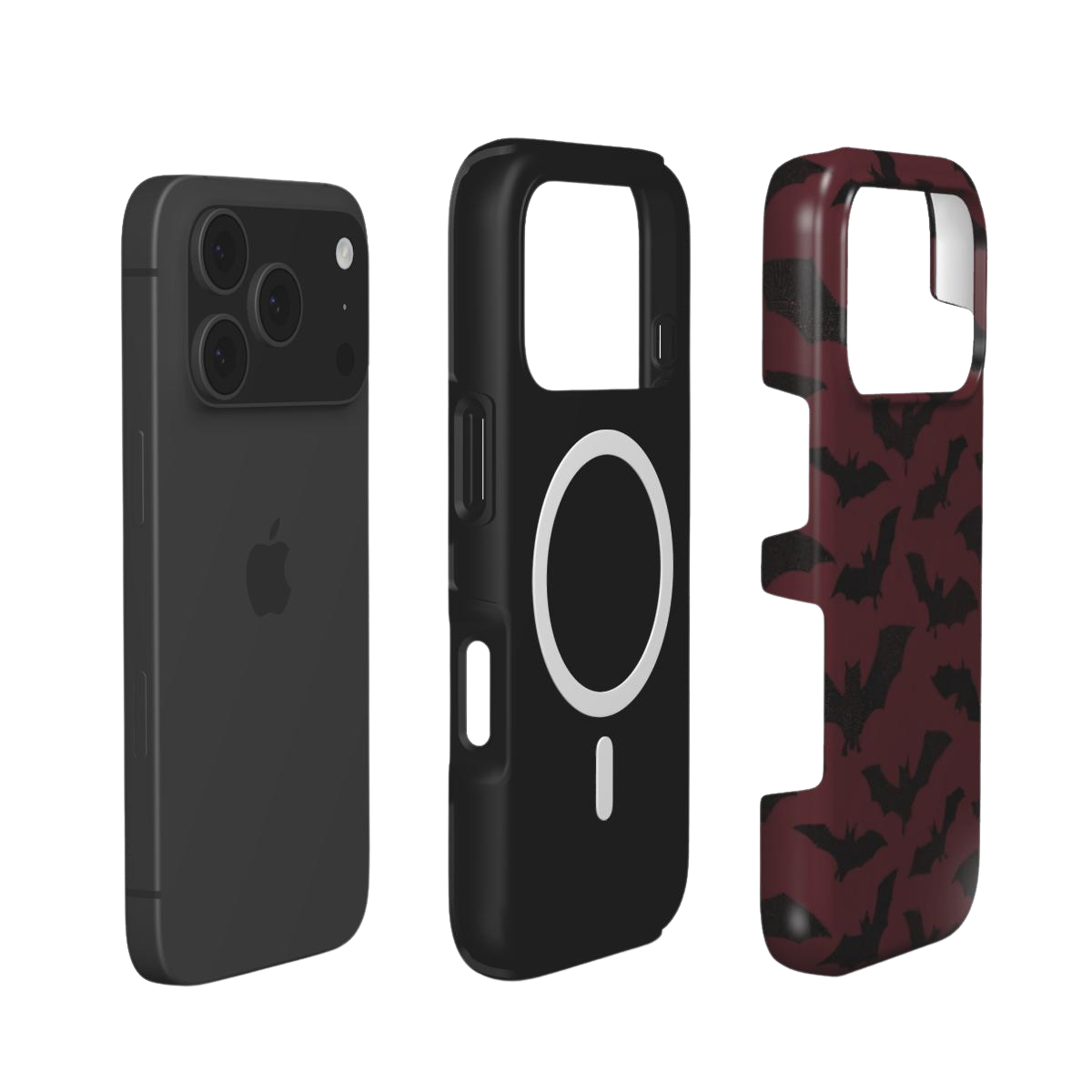 Noctis | Dark Burgundy Bat Gothic MagSafe iPhone Case
