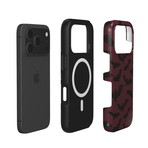 Noctis | Dark Burgundy Bat Gothic MagSafe iPhone Case