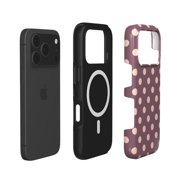Boudoir | Mauve Rose Gold Polka Dot MagSafe iPhone Case