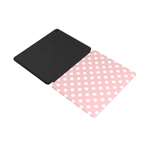 Powder Room | Blush Cream Polka Dot iPad Case with Apple Pencil Holder