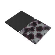 Noir Petals | Dark Purple Floral Painting iPad Case with Apple Pencil Holder