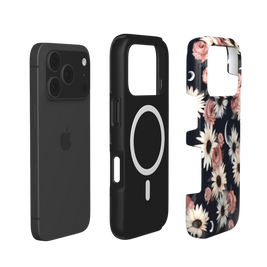 Moonlit Daisies | Dark Floral Moon iPhone & Samsung MagSafe Case