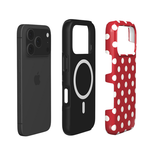 Soda Pop | Cherry Red White Polka Dot MagSafe iPhone Case