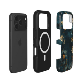 Forgotten Letters | Dark Teal Vintage Floral MagSafe iPhone Case
