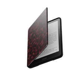 Velvet Panther | Dark Red Leopard Fur Print Kindle Folio Case