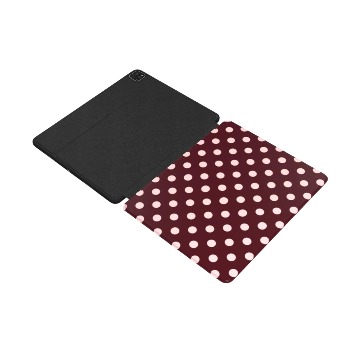 Pin-Up | Burgundy Blush Polka Dot iPad Case with Apple Pencil Holder