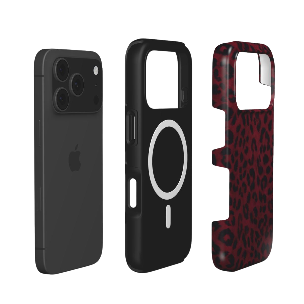 Blood Prowl | Dark Red Leopard Print MagSafe iPhone Case