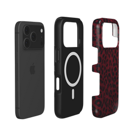 Blood Prowl | Dark Red Leopard Print MagSafe iPhone Case
