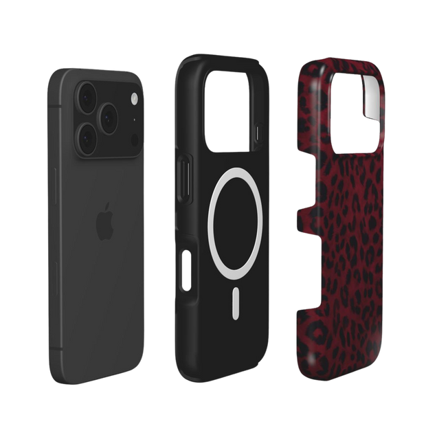 Blood Prowl | Dark Red Leopard Print MagSafe iPhone Case