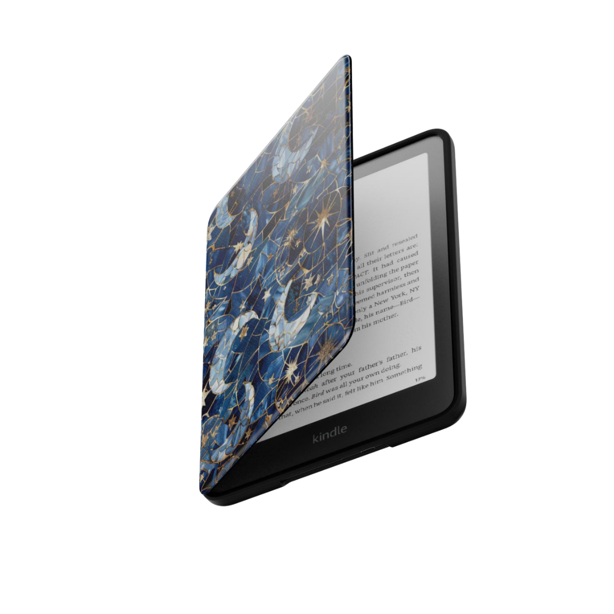 Celestial Mosaic | Moon & Stars Stained Glass Kindle Folio Case