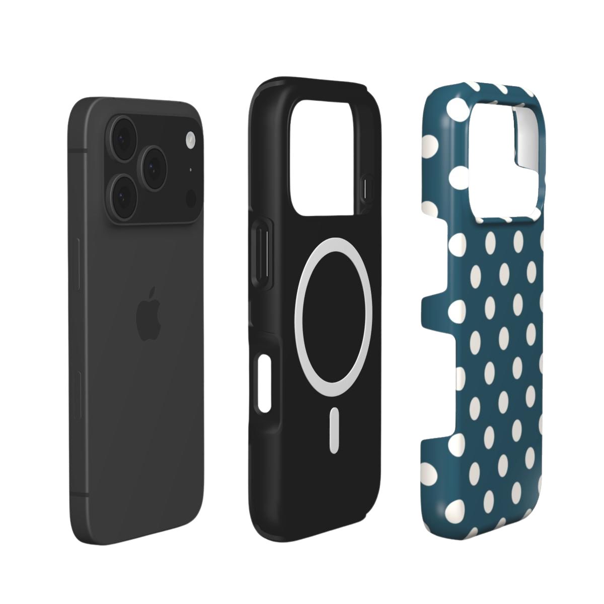 Matinée | Petrol Cream Polka Dot MagSafe iPhone Case