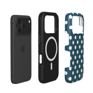 Matinée | Petrol Cream Polka Dot MagSafe iPhone Case