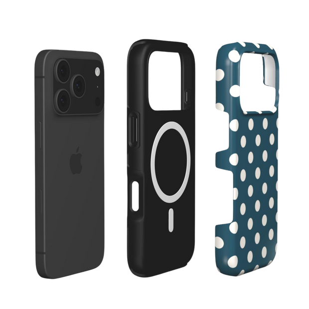 Matinée | Petrol Cream Polka Dot MagSafe iPhone Case