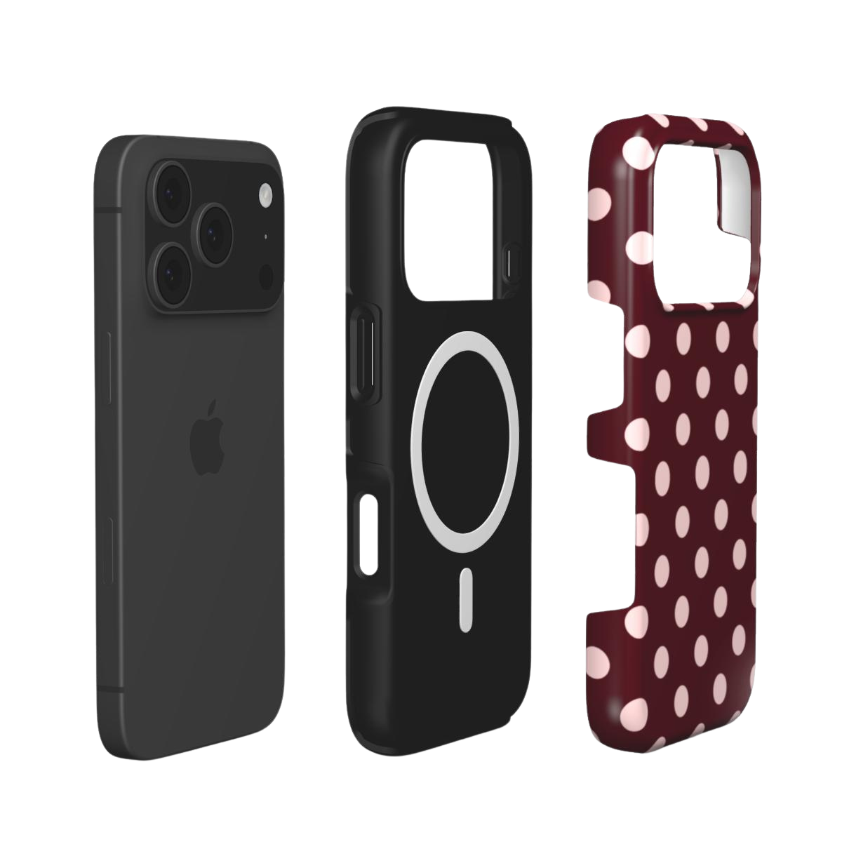 Pin-Up | Burgundy Blush Polka Dot MagSafe iPhone Case