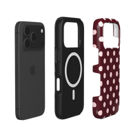 Pin-Up | Burgundy Blush Polka Dot MagSafe iPhone Case