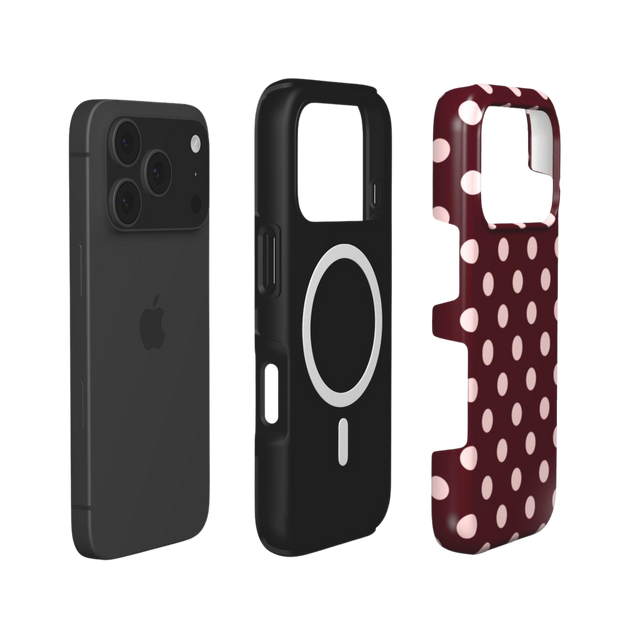 Pin-Up | Burgundy Blush Polka Dot MagSafe iPhone Case