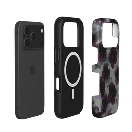 Noir Petals | Dark Purple Watercolor Floral MagSafe iPhone Case
