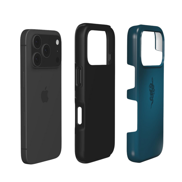 Serpent | Teal Snake & Floral Minimalist Tough iPhone & Samsung Case