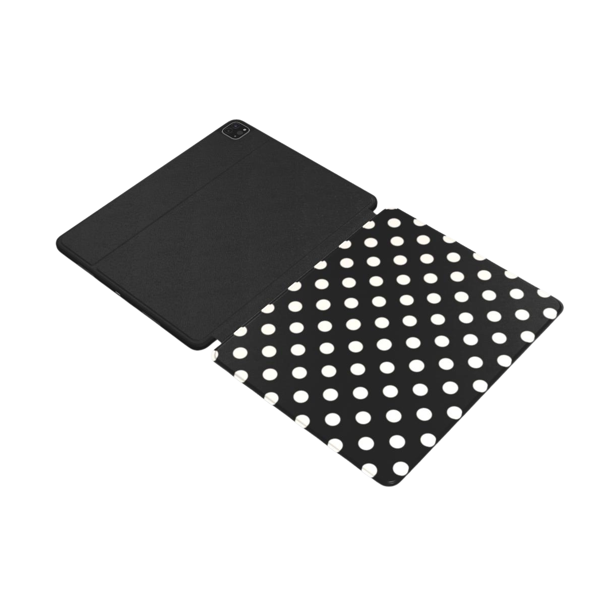 Ballroom | Black Cream Polka Dot iPad Case with Apple Pencil Holder