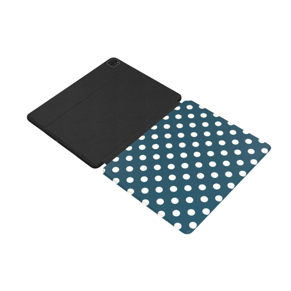Matinée | Petrol Cream Polka Dot iPad Case with Apple Pencil Holder