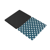 Matinée | Petrol Cream Polka Dot iPad Case with Apple Pencil Holder