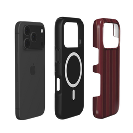 Boardroom | Burgundy Gold Pinstripe MagSafe iPhone Case