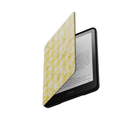 Sunlit Daisy | Yellow Gingham Floral Kindle Folio Case
