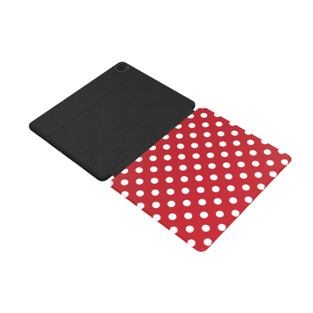 Soda Pop | Cherry Red White Polka Dot iPad Case with Apple Pencil Holder