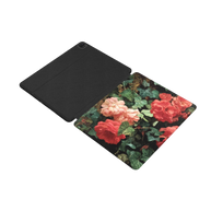 Velvet Roses | Dark Floral Oil Painting iPad Case with Apple Pencil Holder