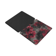 Crimson Eclipse | Dark Red Floral Painting iPad Case with Apple Pencil Holder