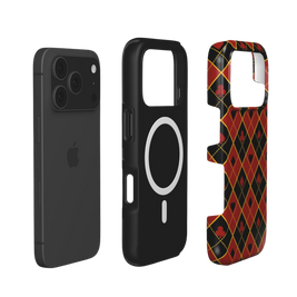 Fatal Game | Red Black Poker Card Suits MagSafe iPhone Case