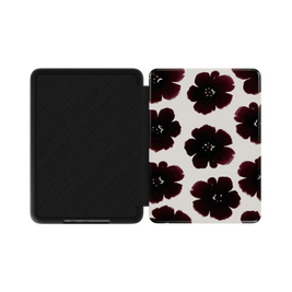 Black Dahlia | Dark Ink Floral Watercolor Kindle Folio Case