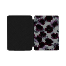 Noir Petals | Dark Purple Watercolor Floral Kindle Folio Case