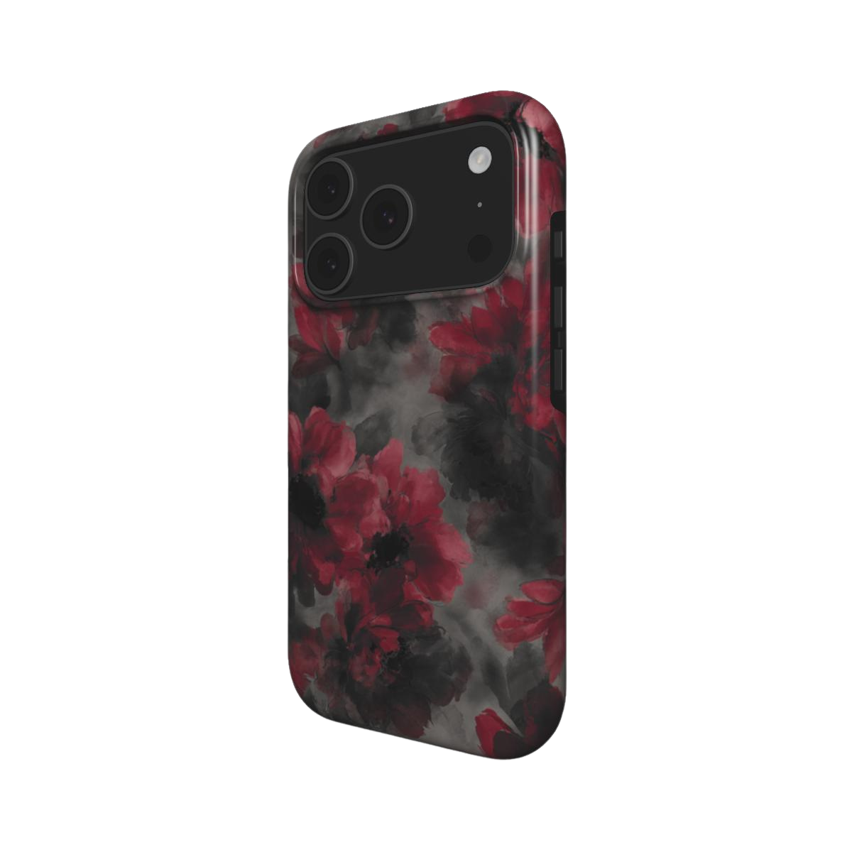 Crimson Eclipse | Dark Red Floral Gothic MagSafe iPhone Case