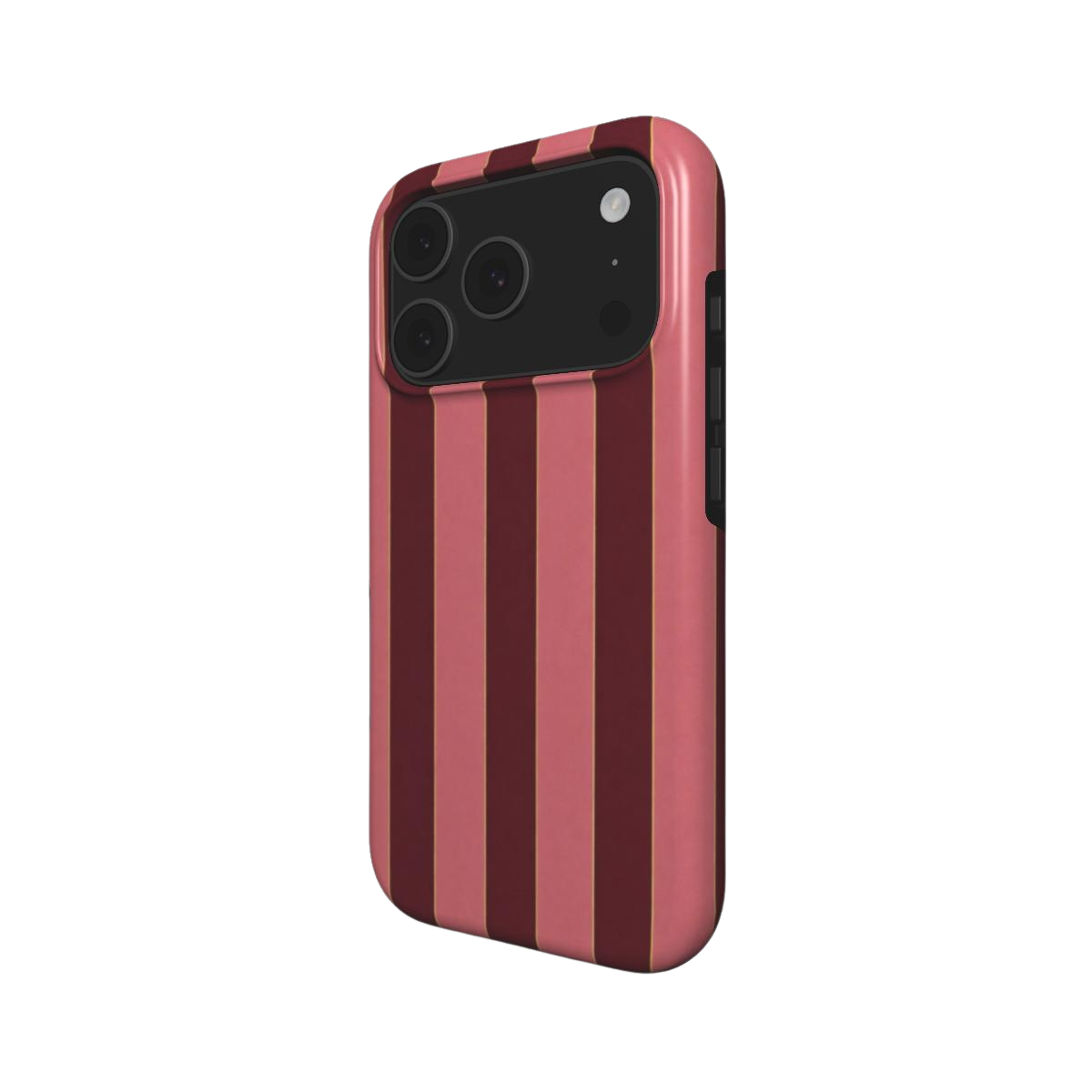 Rouge Salon | Burgundy & Rose Stripe MagSafe iPhone Case
