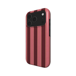 Rouge Salon | Burgundy & Rose Stripe MagSafe iPhone Case