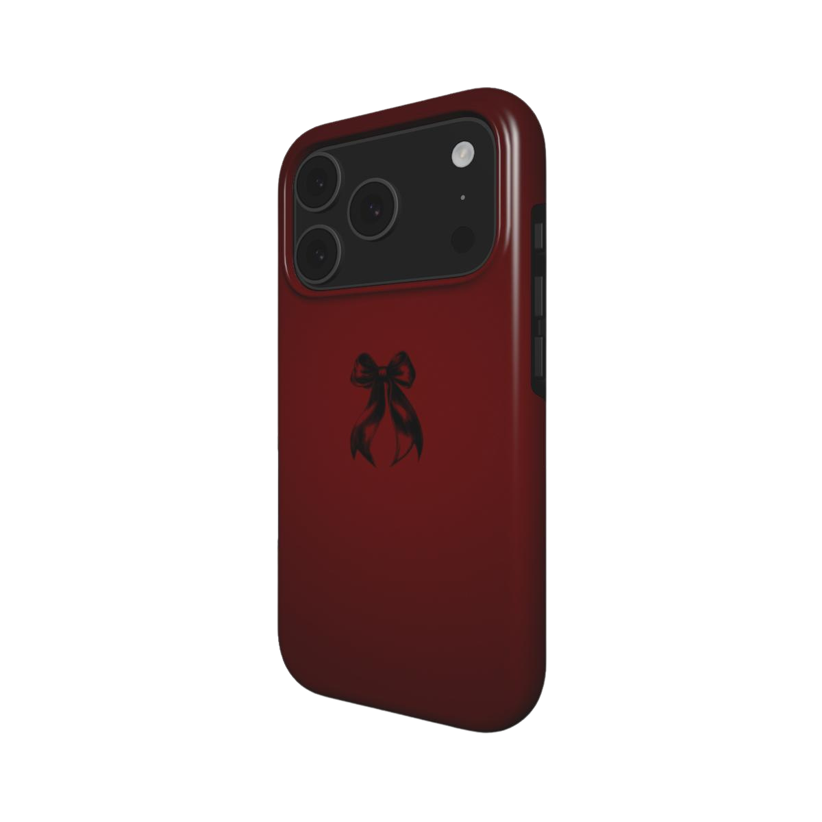 Coquette | Dark Red Bow Minimal Aesthetic MagSafe iPhone Case