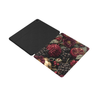 Baroque Harvest | Dark Floral Fruit Still Life iPad Case with Apple Pencil Holder