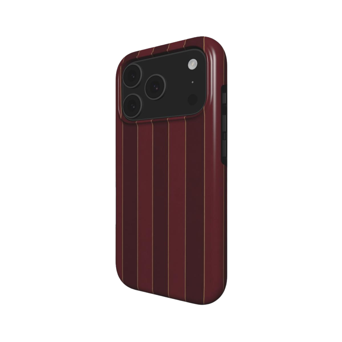 Boardroom | Burgundy Gold Pinstripe MagSafe iPhone Case