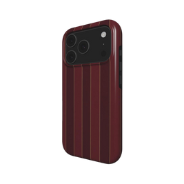 Boardroom | Burgundy Gold Pinstripe MagSafe iPhone Case