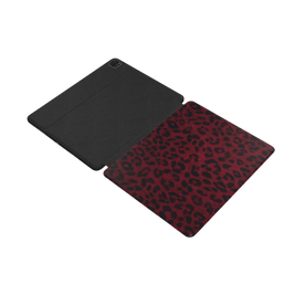 Blood Prowl | Dark Red Leopard Print iPad Case with Apple Pencil Holder