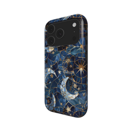 Celestial Mosaic | Moon & Stars Stained Glass MagSafe iPhone Case
