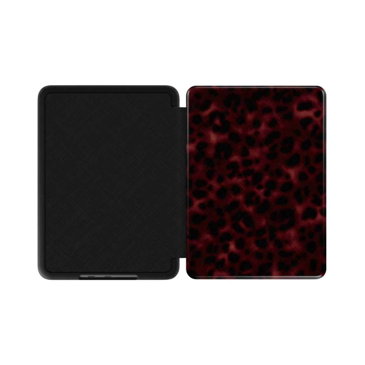 Velvet Panther | Dark Red Leopard Fur Print Kindle Folio Case