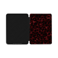 Velvet Panther | Dark Red Leopard Fur Print Kindle Folio Case